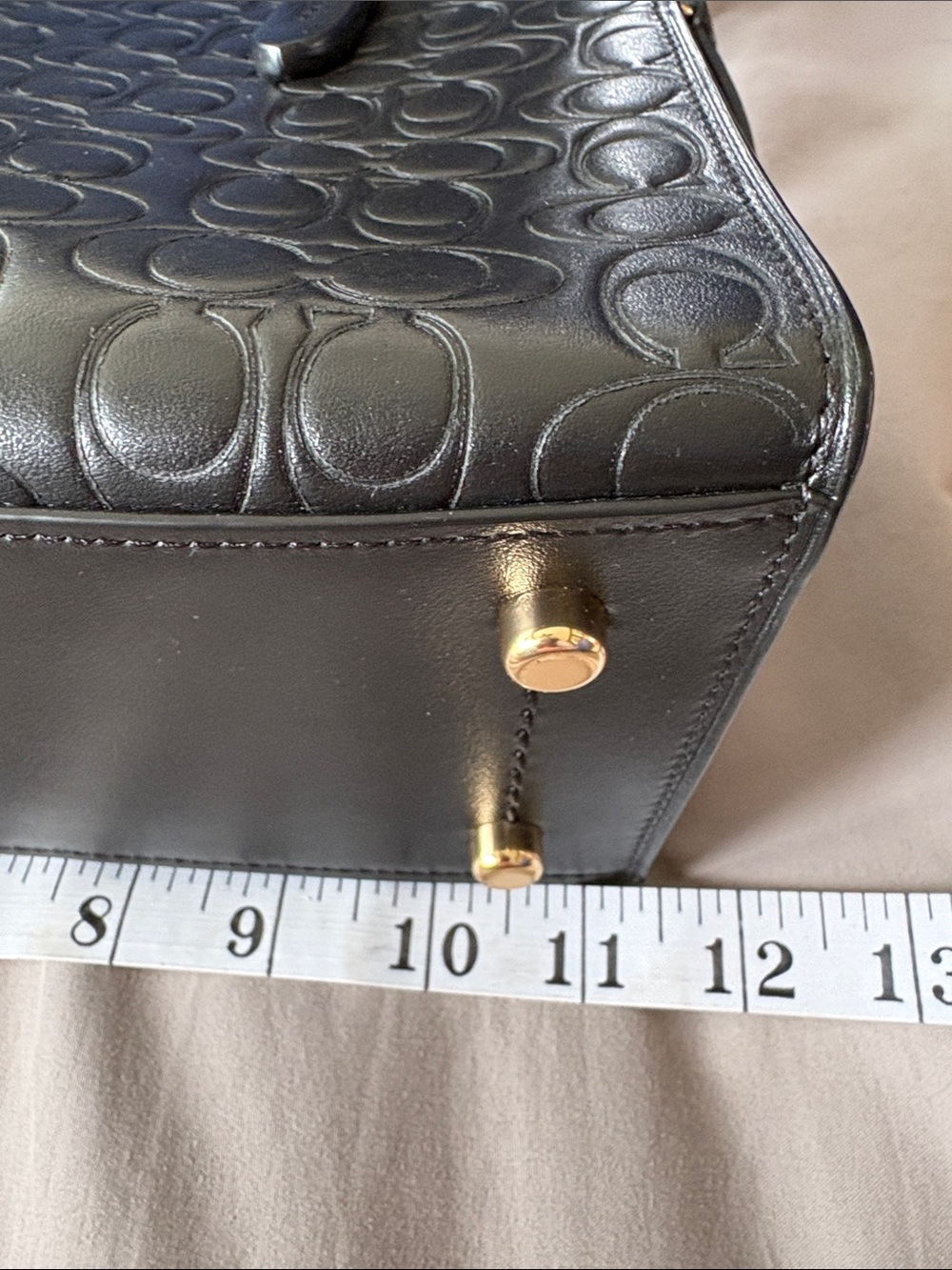 Coach Charlie Carryall 28 Signature Embossed Black Leather Handbag/Crossbody - Picture 12 of 14